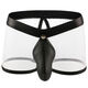 
Men's underwear perverted sexy underwear men's sexy underwear underwear thong mesh perspective hollow flat corners Red S