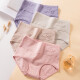 LangSha [3 Pairs] Women's Underwear Women's Pure Cotton Crotch High Waist Seamless Tummy Control Large Size Butt Lift Breathable Cotton Triangle Shorts 1658-Skin + Peach Pink + Green 165/90 (L) Recommended 100-120Jin[Jin, equal to 0.5 kg]