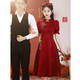 Seidler Cheongsam Toast Clothing Bride Engagement Vestido rojo Vestido pequeño Return 2025 El nuevo estilo se puede usar en el verano Borgoña XL (sugerido 116-125 Jin [Jin equivale a 0.5 kg])