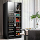 BAIKAILUN double-door thermostatic wine cabinet with double-door door ultra-thin and can be embedded in air-cooled frost-free thermostatic wine cabinet office household tea beverage liquor wine fruit preservation refrigerated display cabinet 1.78 meters dual temperature red wine ice bar 49 bottles thin section
