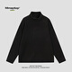 MMOPTOP German velvet turtleneck sweatshirt warm and thickened men's autumn and winter double-sided velvet bottoming long-sleeved inner layer APW965 black 2XL