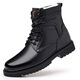 Winter 17 wool cold-proof boots outdoor military hook training boots 33 cruiser navy cotton shoes men's pure wool high-top warm cotton boots increase height 3519 black flat sole model 40