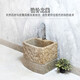 Neolithic Stone Age Stone Mop Pool Home Courtyard Bathroom Art Room Outdoor Garden Marble Mop Pool Balcony Mop Pool Sesame Black One-piece Desktop Control No Faucet Hole