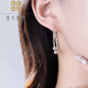 Luo Hua Ciao Chun pt950 platinum earrings large hoop platinum earrings women's new transfer bead earrings large laser transfer bead earrings pair