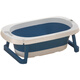 Baignoire de bébé aybiay baignoire pliable pour bébé peut s'asseoir et se coucher du nouveau-né grand baignoire bleu [thermomètre à eau + filet de bain + matrice de bain]