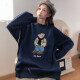 Langyue Women's Autumn T-shirt Harajuku Style Cartoon Sweater Women's Korean Style Loose Lazy Style Student Casual Long Sleeve Top LWWY201245 Blue M/One Size