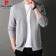 Pierre Cardin Wolle Strickjacke Pullover Herbst Herbst neue gestrickte Pullover Solid Color Jacket Business Comfort Trendy Top Herren grau 165
