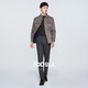 Jodoll Jodon Men's [100% laine] Veste douce décontractée confortable Stretch Stretch Warm Grey 50