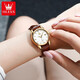 OLEVS (OLEVS) Switzerland certified top ten women's watches, mechanical watches, fully automatic, high-end, simple and elegant women's watches for girlfriends, upgraded and enhanced version-OLEVS 6629-brown skin and white face women