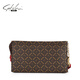 Satchi/Satchi Frauenbag Herbst und Winter Neue europäische und amerikanische Mode gedruckte Kupplungsbeutel kontrastierende Farbe langes Handgelenk Brieftasche SR46607-2fr braun/dunkelrot