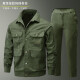 
Xinnuoyi summer pure cotton thread work clothes for men's thin set wear-resistant labor protection clothing factory workshop anti-scalding welding clothing military green 689 single top 170/L
