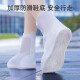 Bovonick waterproof rain cover shoes rainproof anti-slip wear-resistant rain boots adult high tube silicone thickened water shoes high tube white L size