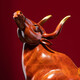 Ming Dynasty Copper Smith Copper Cow Ornaments est magnifique et puissant. Money Cow Office Desktop Home Room. Cadeau personnalisé pour l'ouverture. La grande taille de la vache en or rouge mesure environ 30 * 10 * 22 cm de long.