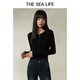 THE SEA LIFE Ou Hai Yisheng 24 spring and summer sweater looks slim and thin slim commuting base shirt X15738 Glacier Gray M