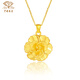 Chinese jewelry birthday gift for girlfriend Gold necklace peony flower pendant pure gold birthday gift for mom and girlfriend