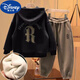 Disney (Disney) Boys Winter Wear Suit 2025 New Medium and Large Children's Autumn and Winter Western Style Children's Boys' Velvet Thickened Sweater Two-piece Set Dark Gray Velvet Two-piece Set 150
