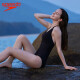 Speedo swimsuit women's luxury series triangle one-piece slim fit belly covering sun protection sexy V-neck backless hot spring swimsuit black [luxury series, sexy backless] 34 [height 160/weight 50-57kg]