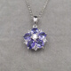 DL 1998 Fat Donglai same style tanzanite pendant 2024 new style silver plated platinum inlaid without chain without chain 925 silver