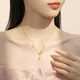 Chow Tai Sang Yellow Rose S925 Necklace Pure Silver Clavicle Chain New High-end Jewelry Birthday Gift for Girls Yellow Rose Necklace