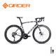 Girdercycle Glad Carbon Faser-Straßenrad Shimano105 R7170 Elektrische Transformation umfassende 24-Geschwindigkeits-Komfort-Rennspenne handbemalte schwarze Grau 24 Geschwindigkeit (448 mm)