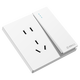 International Electrician 86 type concealed cream wind switch socket panel household wall power supply cream white one-open five-hole socket five-hole socket