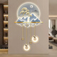 Dessinant l'entrée de luxe légère moderne de la ville, peinture de décoration lumineuse, couloir tridimensionnel, couloir, peinture de lumière murale à LED, nouvelle peinture de paysage chinois, ZP3880 [Fulu Jinshan] 60 * 99cm Paint LED (Power Bank Model + Remote Control)