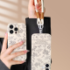 Stepfor is suitable for Apple 16pro mobile phone case, iPhone16Pro protective cover, fashionable light luxury painted illustration ins style, anti-fall, wear-resistant, ultra-thin, portable silicone soft case with lanyard, Apple 16Pro [Flower Love] with lanyard