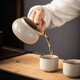 Porcelain brand tea set Ru Kiln automatic tea set set Ceramic stone mill lazy tea making artifact household anti-scalding Kung Fu tea set complete set Beige Ru Kiln single tea set + fair cup 1 piece