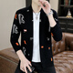 
Langguang cardigan sweater knitted jacket men's slim autumn and winter jacquard trendy men's clothing to make them look slim and wear clothes WE9902 khaki 185/3XL (150-165Jin[Jin equals 0.5 kg])