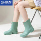 
Huili rain boots women's rain boots water shoes women's 2025 new fashion waterproof non-slip wear-resistant rubber shoes women's mid-tube cover shoes khaki 36