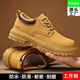 Küchenschuhe 2024 Herrenschuhe Herren leichte Arbeit Mode nicht rutschende Lederschuhe Herrenkoch Casual 100 Brown verbessertes Modell/E9214#*o 39