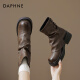 Daphne Short Boots Women's Spring and Autumn Martin Boots Women's 2024 New Maillard Boots Women's Thick Solemn Versatile Brown Pants Boots