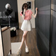 Xiao Yu (Xiaoyu) Frühlings- und Sommer 2025 Frauen zweiteiliger kurzer Kleid kleiner Mann, der A-förmige modische Temperament-Kleidung Bildfarbe trägt