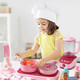 Juego de juguetes de cocina de Yunya Cocina y juego de juego Simulario de simulación de utensilios de cocina Boys and Girling Regalos para niños Regalos de inducción rosa + Caja de regalo de cocina de arroz