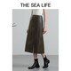 
THE SEA LIFE skirt for women Ou Hai's life exquisite skirt for women spring and autumn leather skirt D12353 chestnut color M