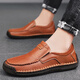 Western Region Camel Herren echtes Leder lässig Lederschuhe Große Britisch -Perfect Daddy -Schuhe dunkelbraun [9918 vier Jahreszeiten] 39