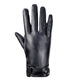 Milechi Guantes de Cuero Genuino Guantes de Cuero cálidos de Invierno para Hombres para Montar en Motocicleta y Conducir Guantes de Piel de Oveja Engrosada de Terciopelo Fino Negro (Delgado) M