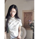 DuYanzhi (DuYanzhi) new Chinese style retro white dress for women in summer ancient style improved cheongsam young girl's gentle first love skirt white 846 S 90Jin [Jin equals 0.5 kg] below
