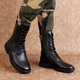 Western Region Kamel extra große Lederstiefel Echte Leder Kurzstiefel Herren Martin Boots große Kampfstiefel High Top Herren Stiefel Schwarz (Single Schuhe) 42