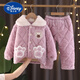 Disney children's pajamas thickened home clothes 2025 winter flannel three-layer quilted plus velvet for big boys winter pink quilted bear size 18 recommended height 135-140