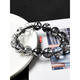T/u Natural para la pulsera de cristal de cabello negro para mujeres, brazalete de cristal de pelo de cristal para hombres, anillo único tres círculos, anillos múltiples, cristal de titanio de oro, una cosa, una imagen, nivel de recolección de 16.4 mm número 13117 cabello de malla