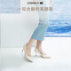 
COMELY single shoes for women's spring thin heel pointed toe high heel sheepskin soft comfortable sole simple professional work shoes off white 38