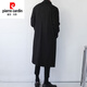 Pierre Cardin (Pierre Cardin) new super long windbreaker long knee-length Korean style thin coat men's loose trendy brand extended mid-length coat black XL 135--150Jin Jin equals 0.5 kg