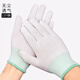 Guantes Baige PU recubiertos con el dedo de nylon Guantes de protección de mano de obra impregnada de pegamento de nylon Guantes protectores antideslizantes Modelo delgado 12 pares CW204202