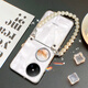 Kaicai [ultra delgado, no amarillento] adecuado para Huawei Pocket2 Case de teléfonos móviles Transparentes Damas transparentes Perrilas de perlas Handld Pearl Lanyard Versión personalizada Versión personalizada Caso de protección anti-caza Capacal2 Capas de brazalete transparente [la brazalete se puede separar]