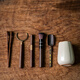 Xi Yuanji Beige Ru Kiln Melon Edge Tea Ceremony Six Gentlemen Kung Fu Tea Supplies Accessories Tea Making Tools Tea Knife Tea Clamp Tea Brush Spoon Beige Ru Kiln Melon Edge Tea Ceremony Tube + Ebony Accessories