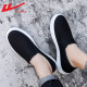 Reli Canvas Schuhe Herren leichte Sommer niedrige Top Ein Fuß alte Peking -Stoffschuhe Freizeitschuhe Herrenbrettschuhe Doudou Lazy Schuhe Schwarz HL6249 42