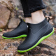 Xili summer fashion rain boots men's low-top waterproof shoes women's short rain boots kitchen work overshoes fishing car wash rubber shoes black with green bottom 41