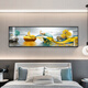 Yijlj Moderne und einfache Schlafzimmer Dekoration Gemälde, Landschaft am Meer, Nachteile, warme Hintergrund Wandhänge Gemälde, leichte luxuriöse nordische Wandbilder, A-9713 120*30 + Öl Canvas Bild + Aluminiumlegierung schwarzer Rahmen
