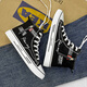 Changxiang Huili High-Top-Leinwandschuhe für Männer im Sommer 2025 Neue Schüler Nischensport- und lässige weiße Brettschuhe für Männer weiße Stoffschuhe schwarz [High-End-Erhöhung] 42